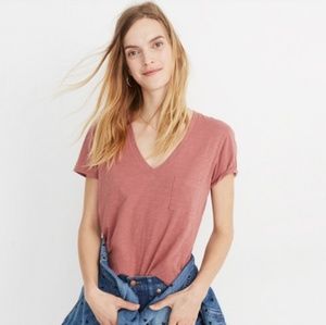 Madewell Whisper Cotton V-Neck Pocket Tee